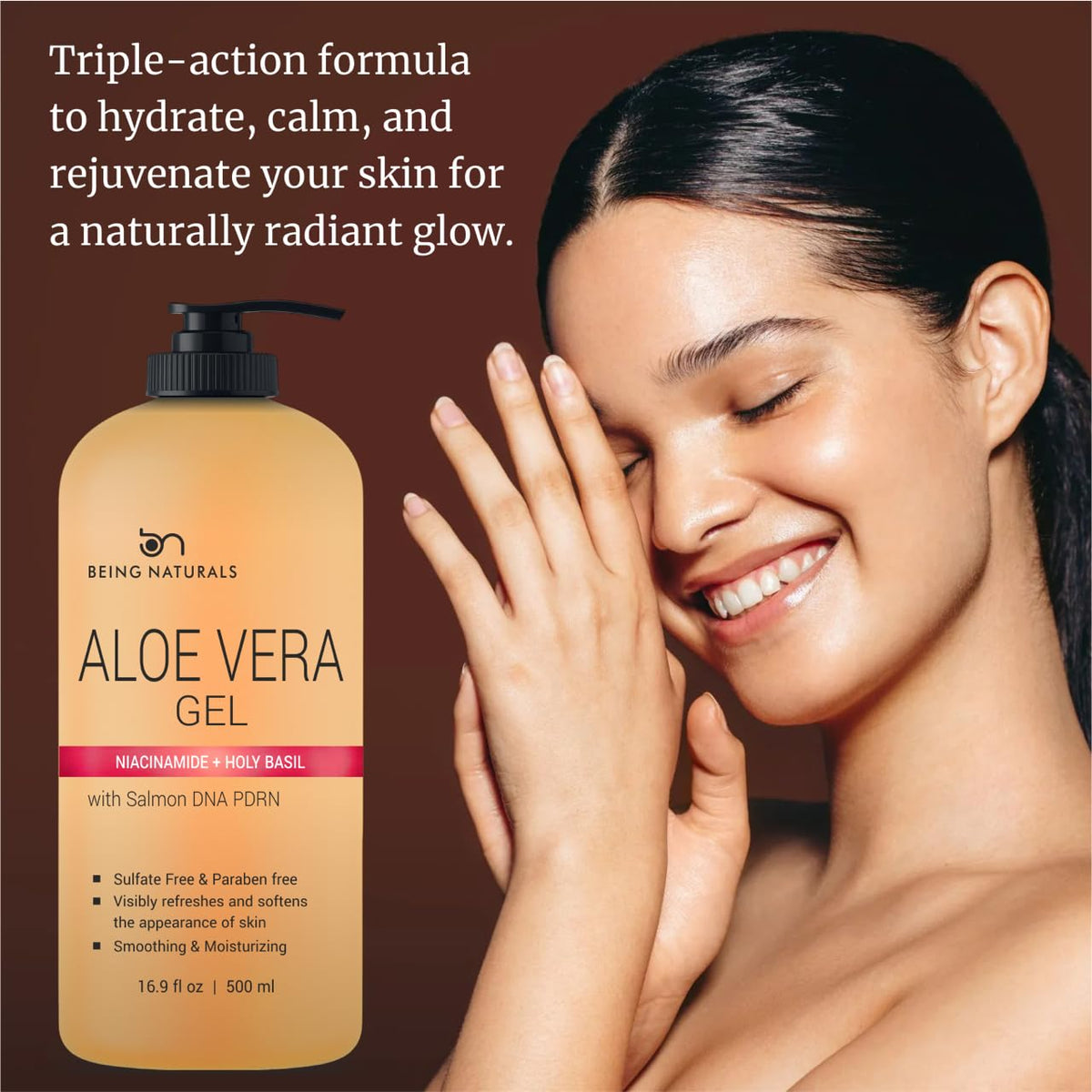 Being Naturals Aloe Vera Gel packaging side view