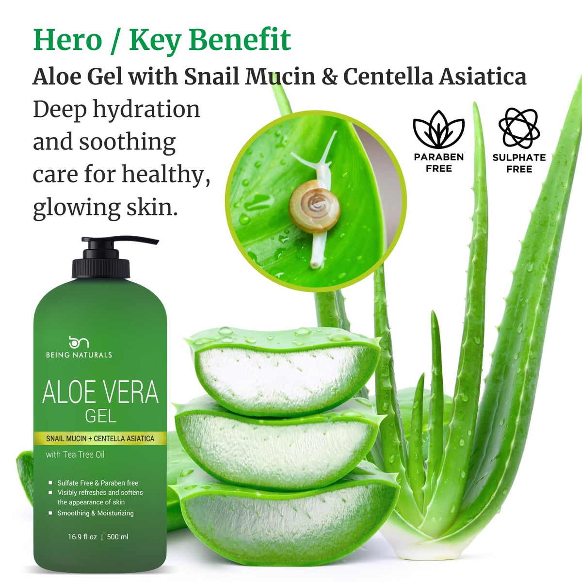 Being Naturals Aloe Vera Gel texture close-up
