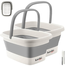 Beinilai Collapsible Foot Bath Basin front view with handles