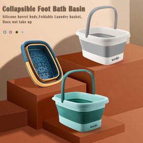 Beinilai Collapsible Foot Bath Basin showing carry handle