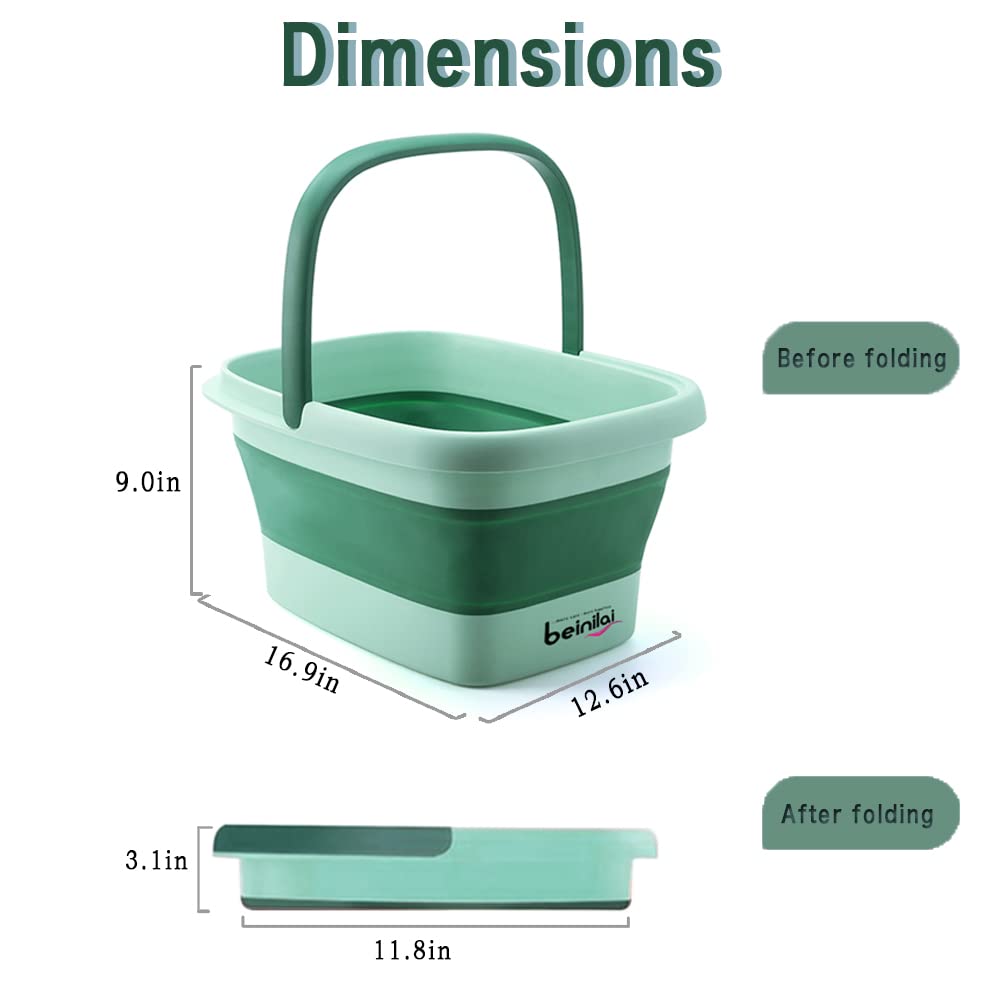 Beinilai collapsible foot bath dimensions displayed