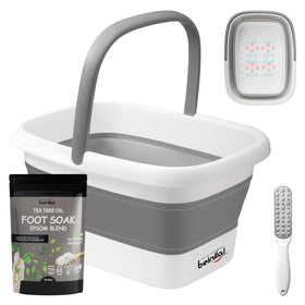 Beinilai Foldable Foot Tub front view with Epsom salt