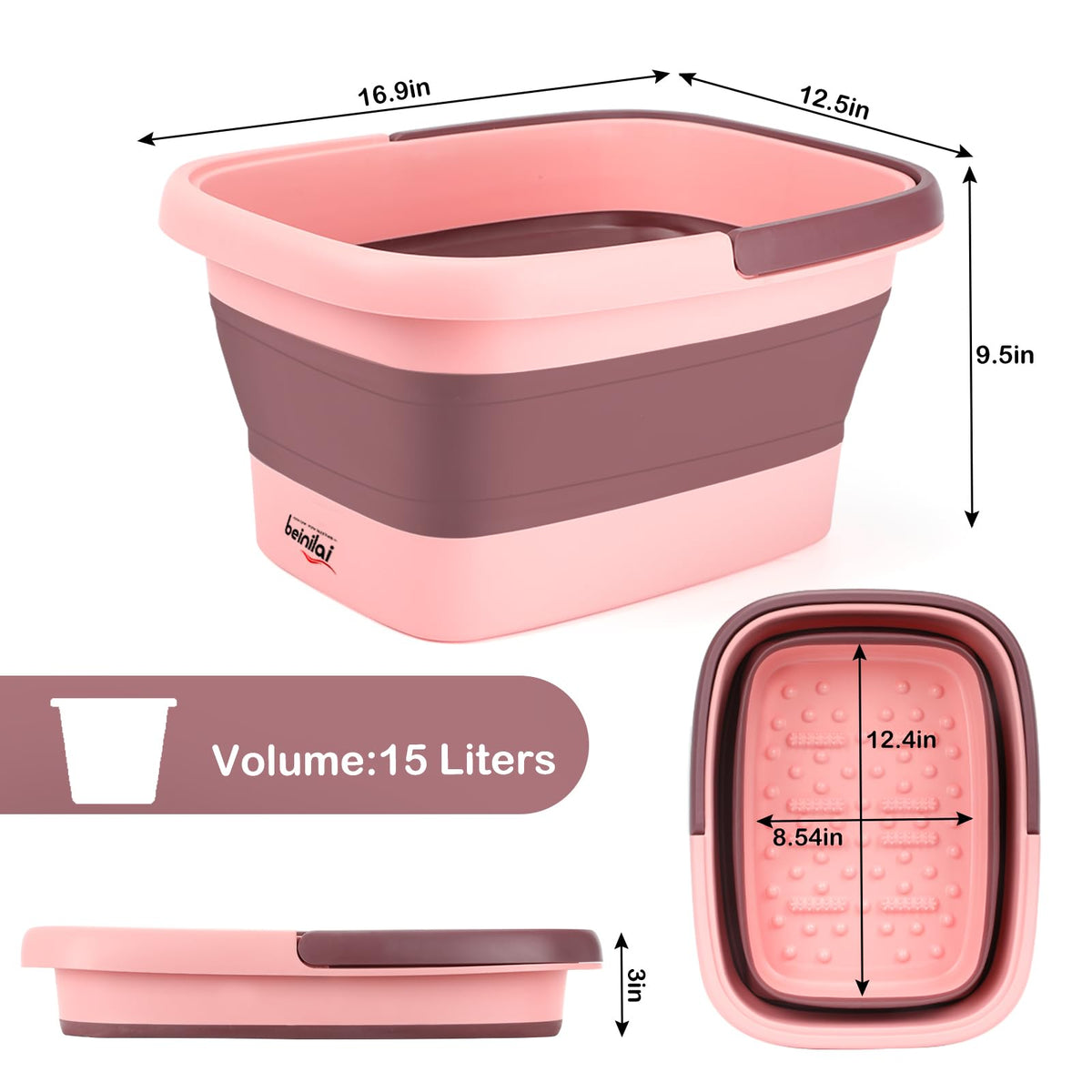 Beinilai foot tub with warm water and massage rollers