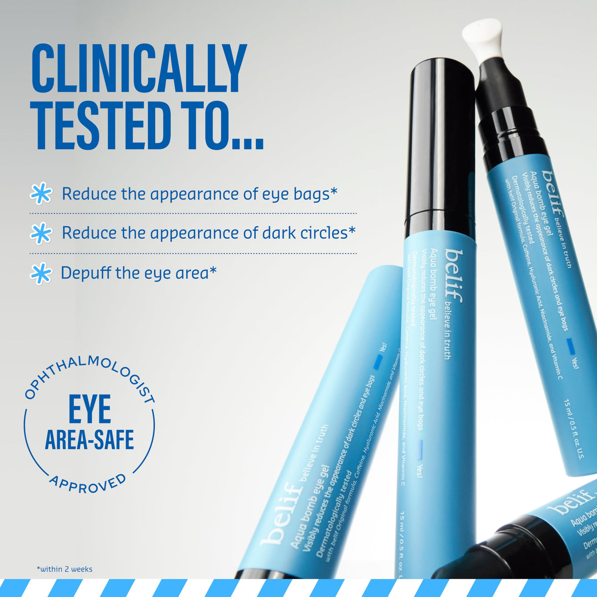 belif Aqua Bomb Cooling Eye Gel application on skin