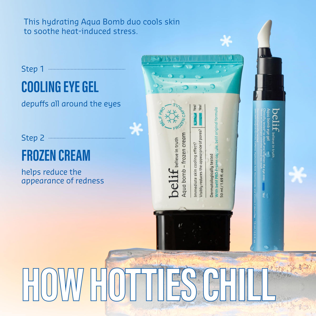 belif Aqua Bomb Cooling Eye Gel with hydrating effects