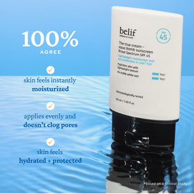 belif Aqua Bomb SPF 45 Sunscreen lifestyle shot outdoors