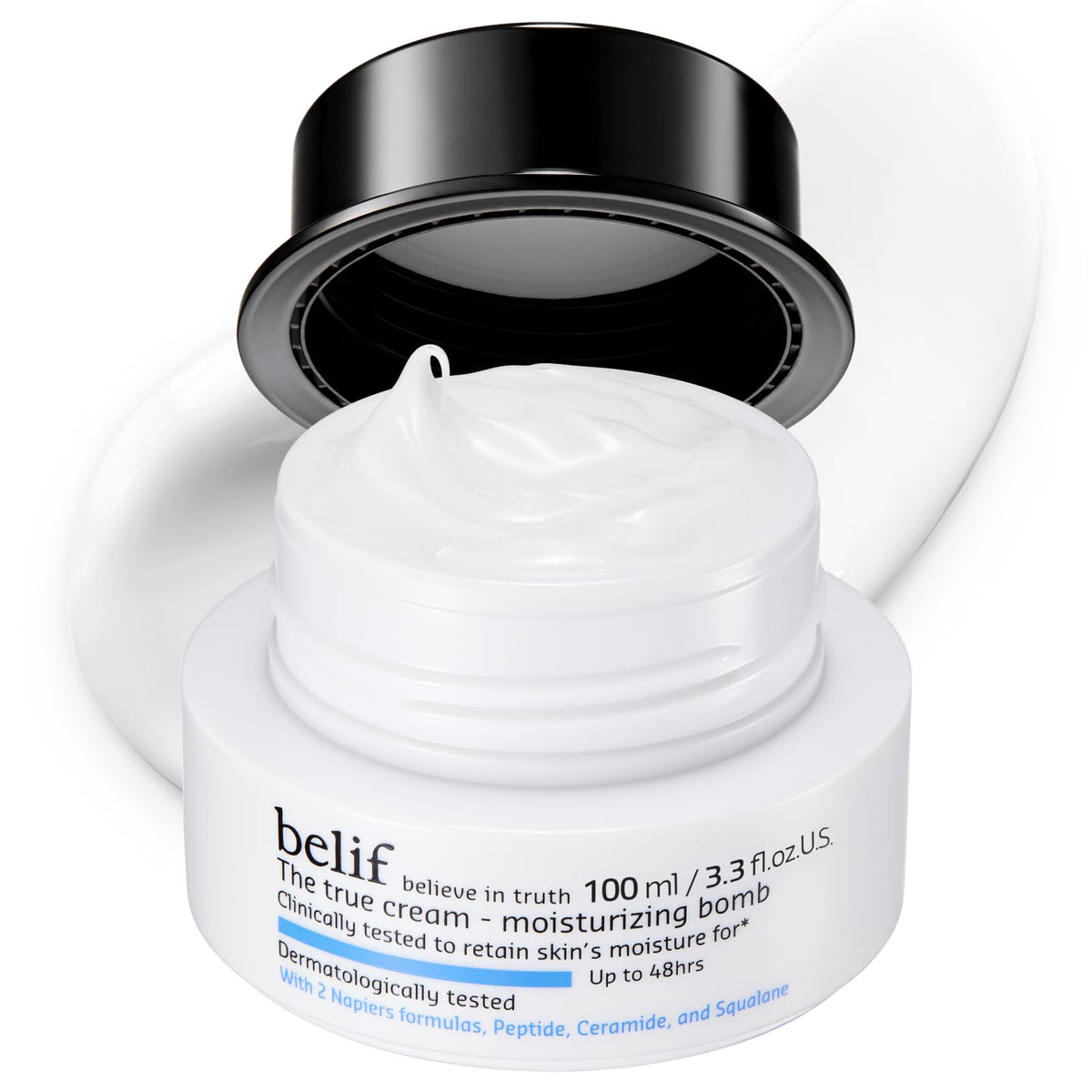 belif Moisturizing Bomb front view with creamy texture