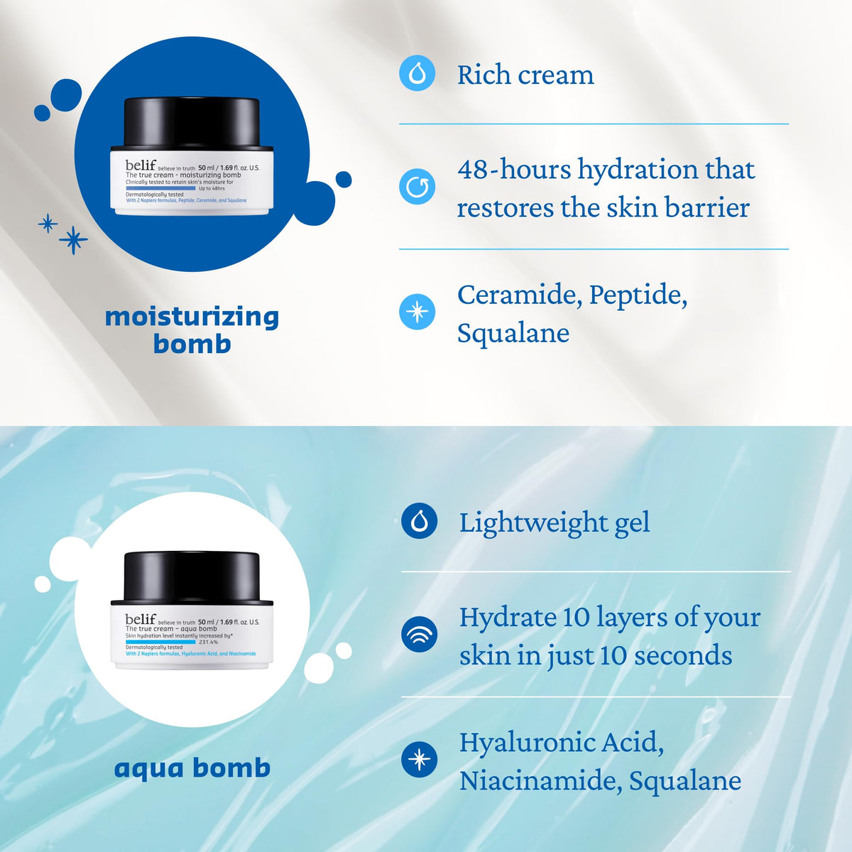 belif Moisturizing Bomb with natural ingredients