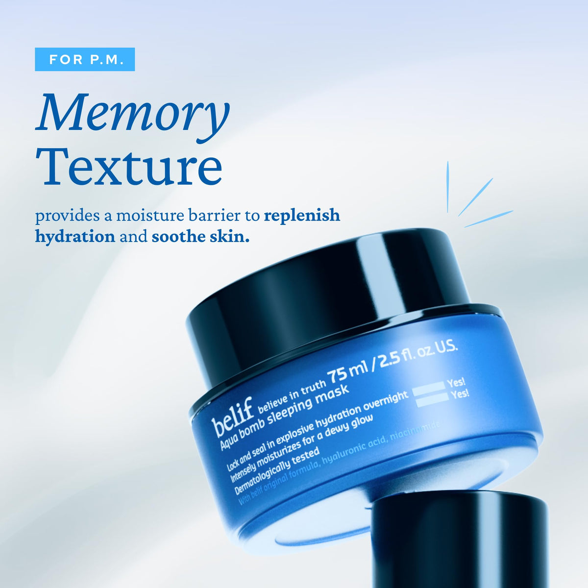 belif Vitamin E Jelly Overnight Mask application on skin