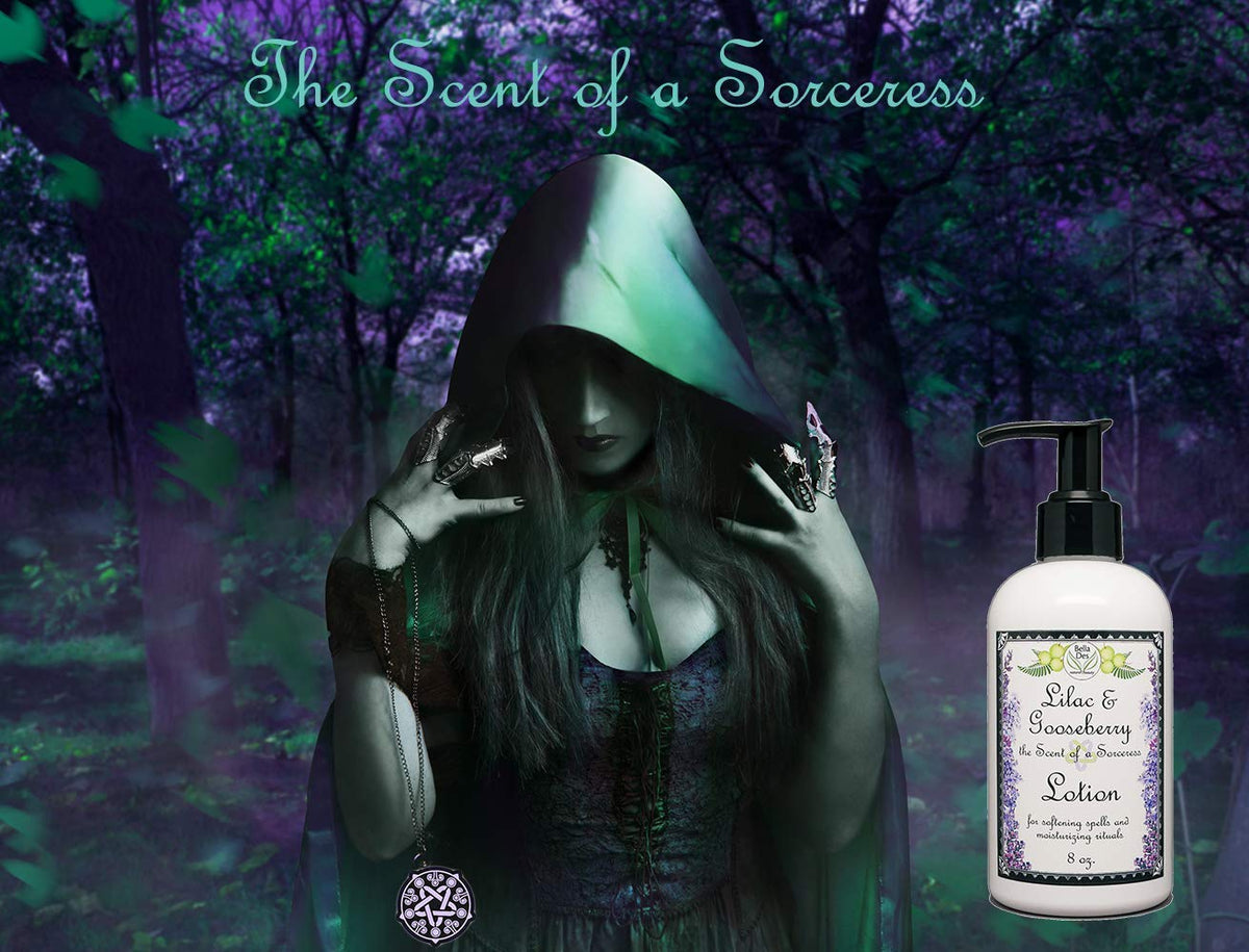 BELLA DES NATURAL BEAUTY Lilac and Gooseberry Moisturizing Lotion with floral background