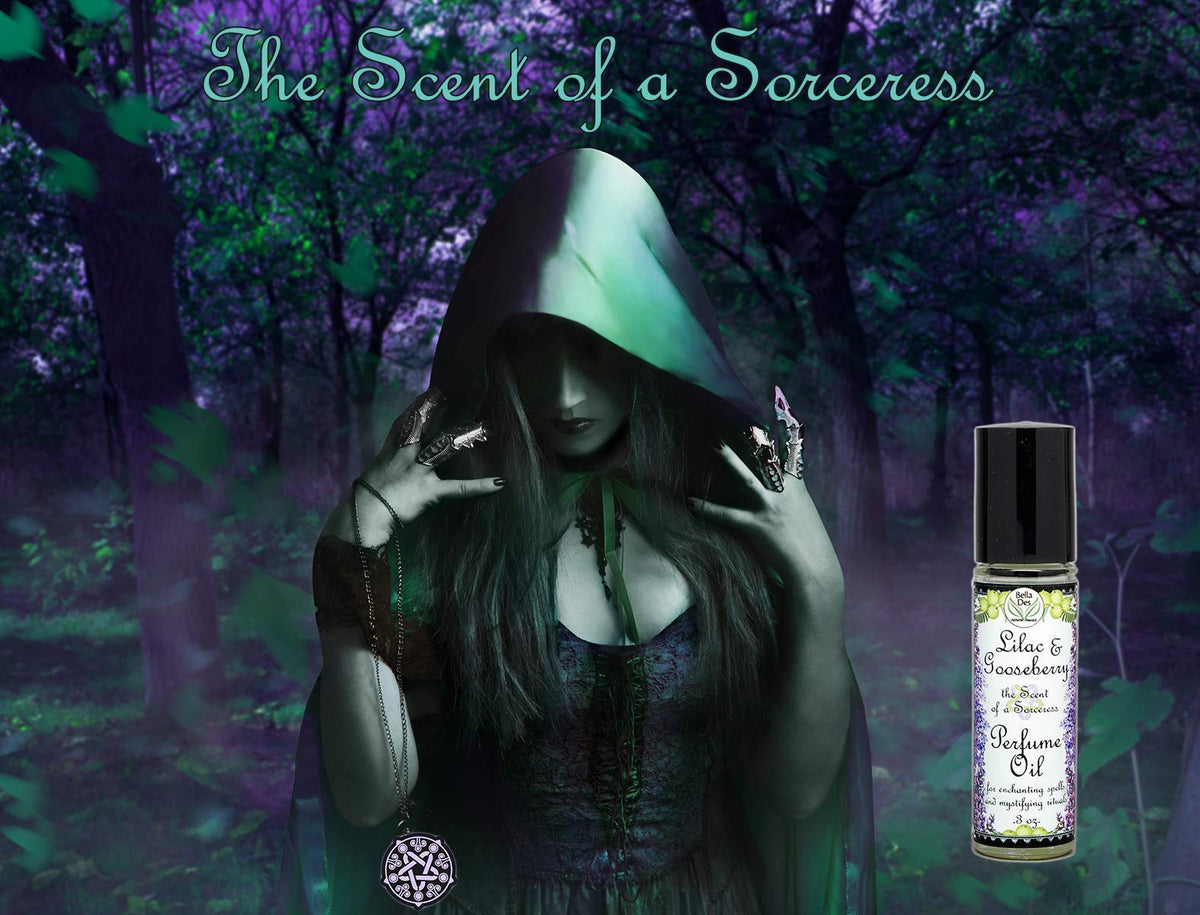 BELLA DES NATURAL BEAUTY Lilac and Gooseberry Perfume Oil bottle on a wooden surface
