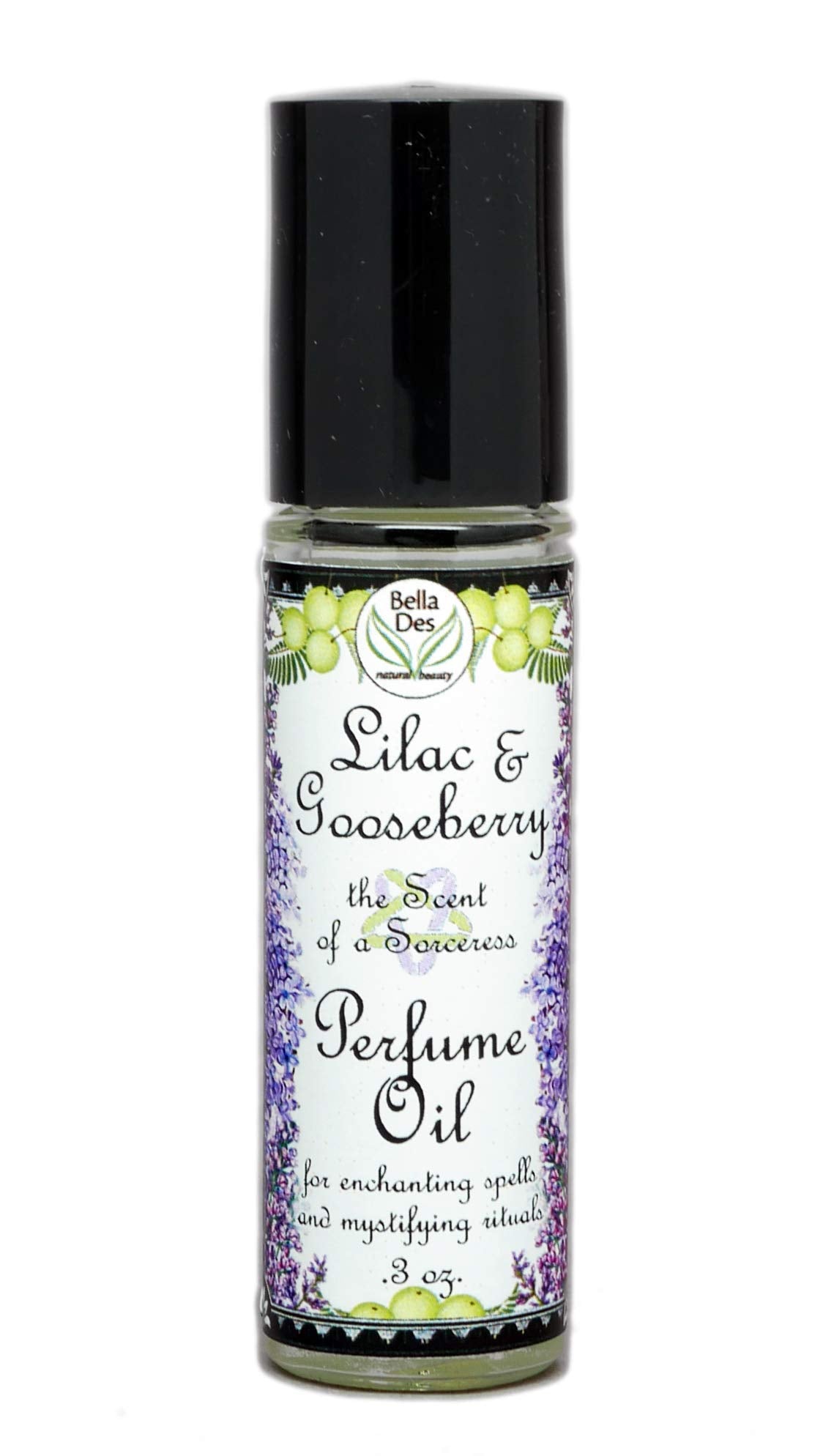 BELLA DES NATURAL BEAUTY Lilac and Gooseberry Perfume Oil roll-on bottle front view