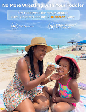 Bella's Friends Life Kids Roll-On Mineral Sunscreen SPF 50 application on child's face
