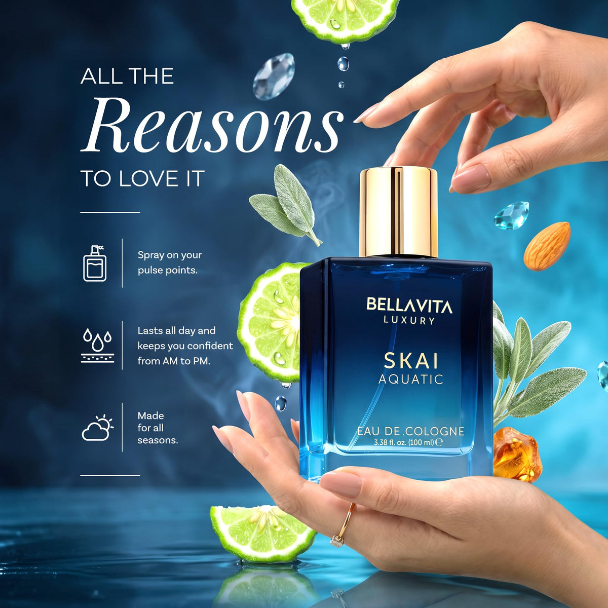 Bella Vita Luxury SKAI Eau de Cologne close-up of bottle
