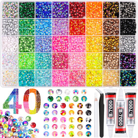 BELLEBOOST 10000Pcs mixed-color resin rhinestones box front view