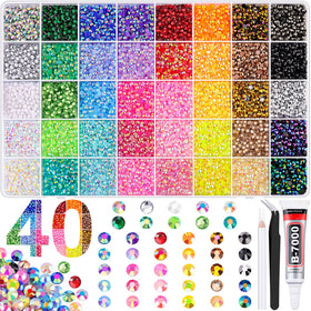 BELLEBOOST 20000Pcs mixed-color resin rhinestones box front view