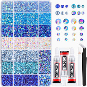 BELLEBOOST blue rhinestones kit with 28 grids and 20000 pieces