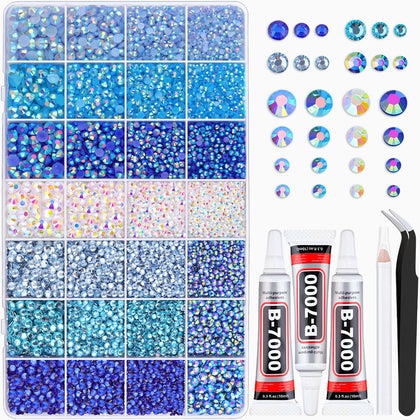 BELLEBOOST blue rhinestones kit with 28 grids and 20000 pieces