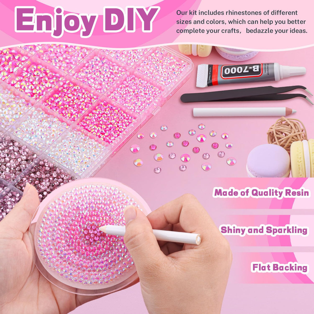 BELLEBOOST kit including tweezers and pickup pen for rhinestones