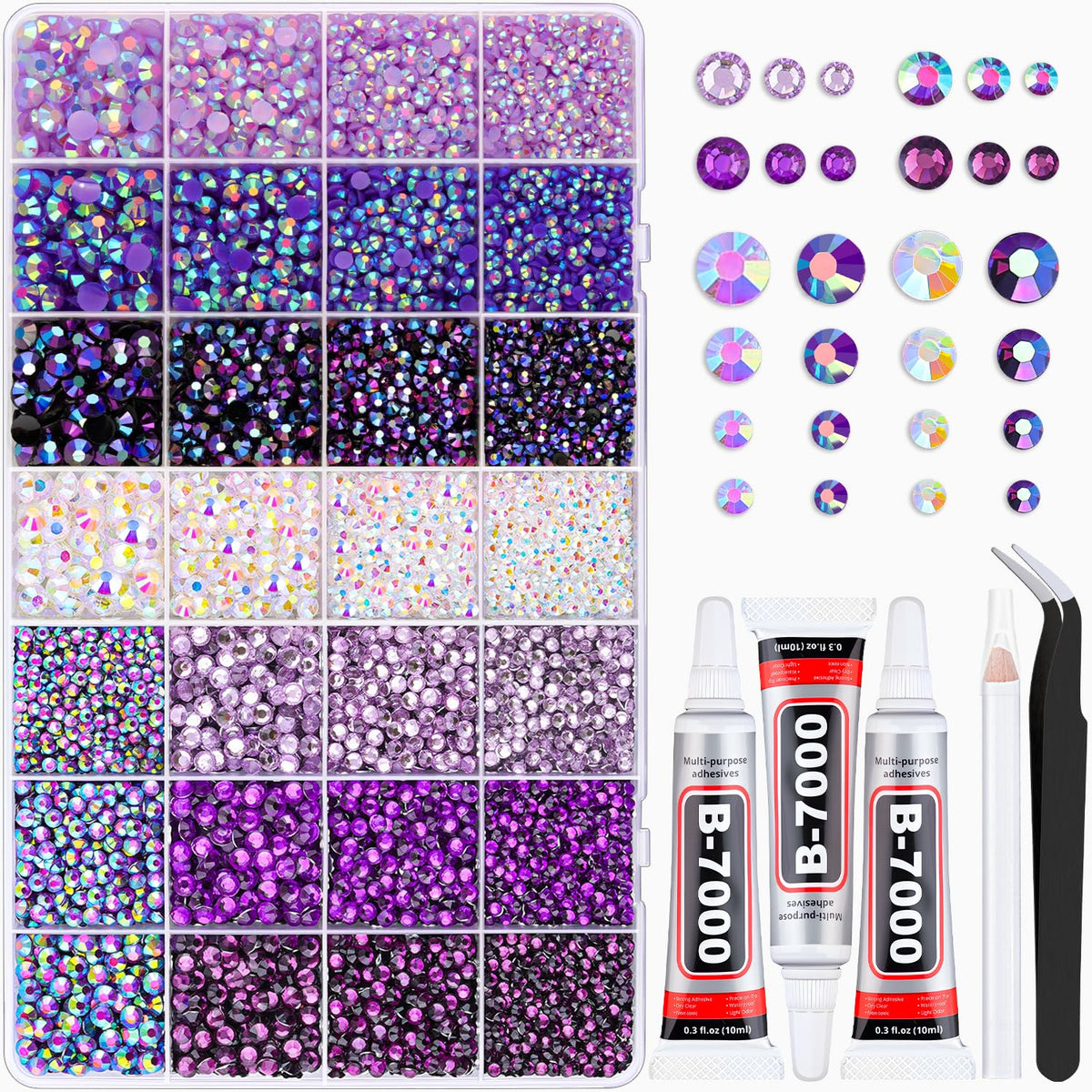 BELLEBOOST rhinestones bedazzling kit box with 28 grids
