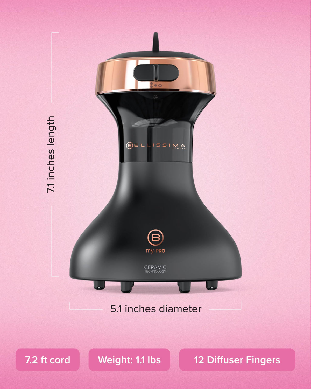 BELLISSIMA Diffon Ceramic Hair Dryer back view