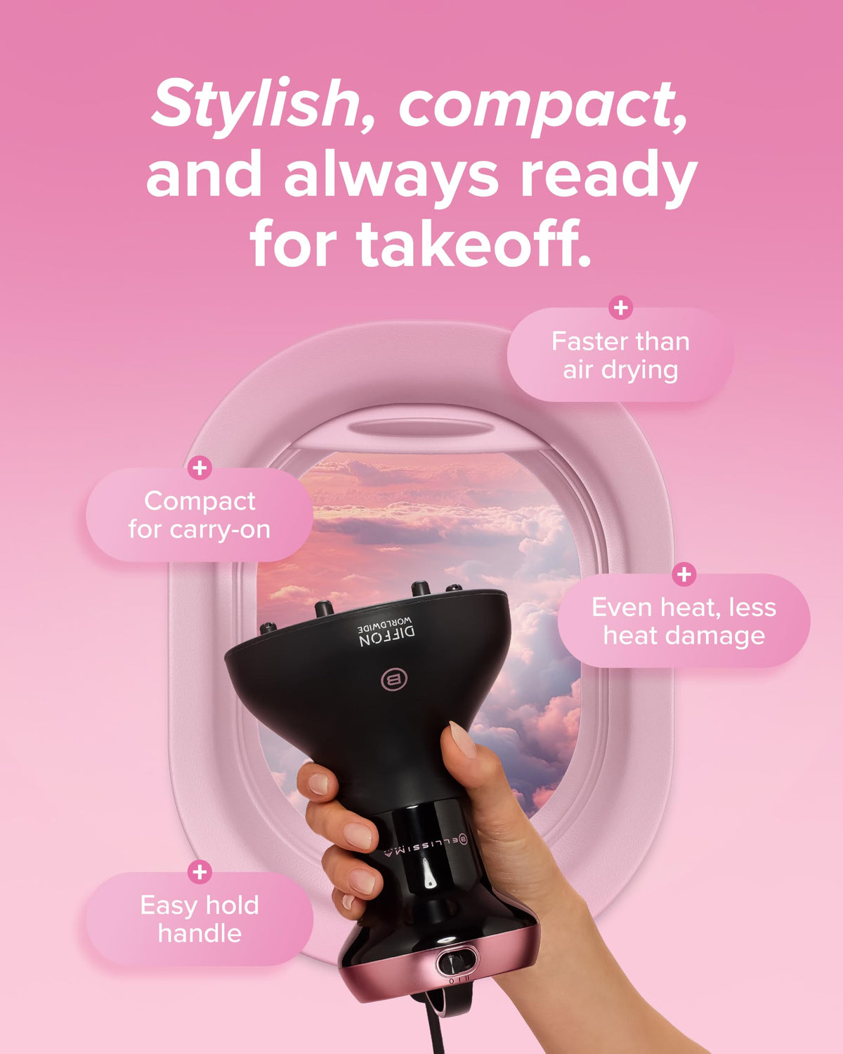 BELLISSIMA Diffon Worldwide Diffuser Hair Dryer side view