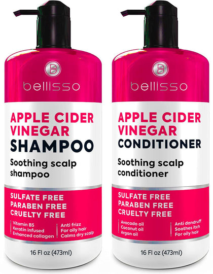 BELLISSO Apple Cider Vinegar Shampoo and Conditioner Set front view