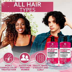 BELLISSO Apple Cider Vinegar Shampoo and Conditioner Set with natural ingredients