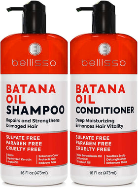 BELLISSO Batana Oil Shampoo and Conditioner Set front view