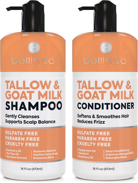 BELLISSO Beef Tallow Shampoo front view 16 Fl Oz