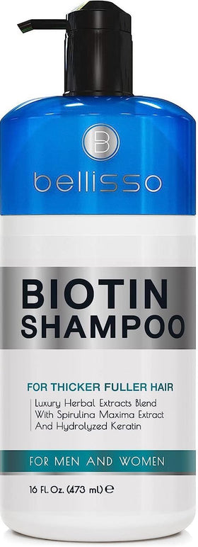 BELLISSO Biotin Shampoo 590g front view with label