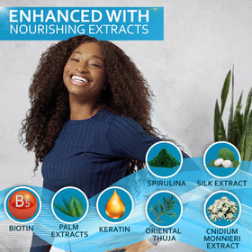 BELLISSO Biotin Shampoo 590g side view showing pump