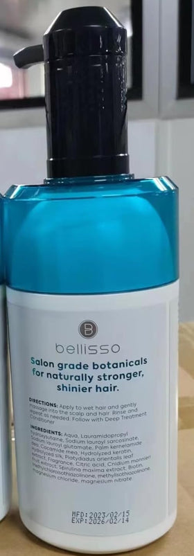 BELLISSO Biotin Shampoo 590g with hairbrush