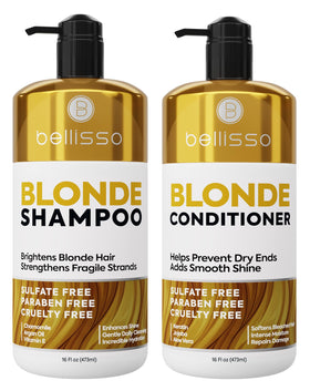 BELLISSO Blonde Shampoo and Conditioner Set front view