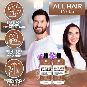 BELLISSO Caffeine Shampoo and Conditioner Set back view