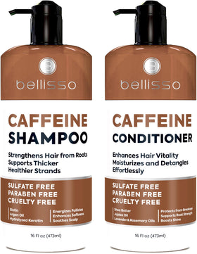 BELLISSO Caffeine Shampoo and Conditioner Set front view