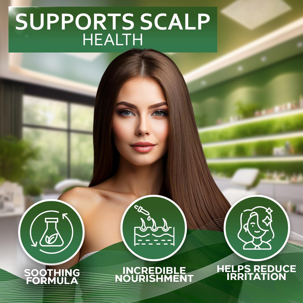 BELLISSO Castor Oil Shampoo and Conditioner Set on a bathroom shelf
