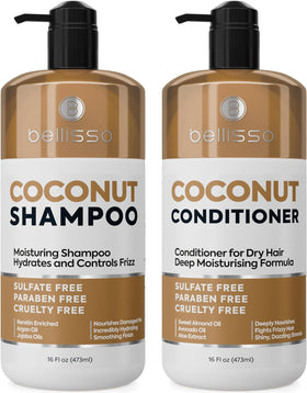 BELLISSO Coconut Shampoo and Conditioner Set front view