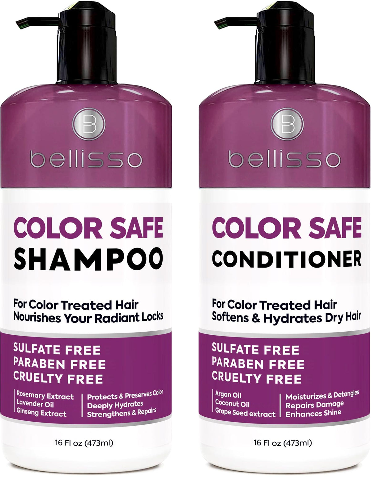 BELLISSO Color Safe Shampoo and Conditioner Set front view