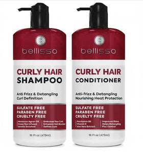 BELLISSO Curly Hair Shampoo and Conditioner Set front view