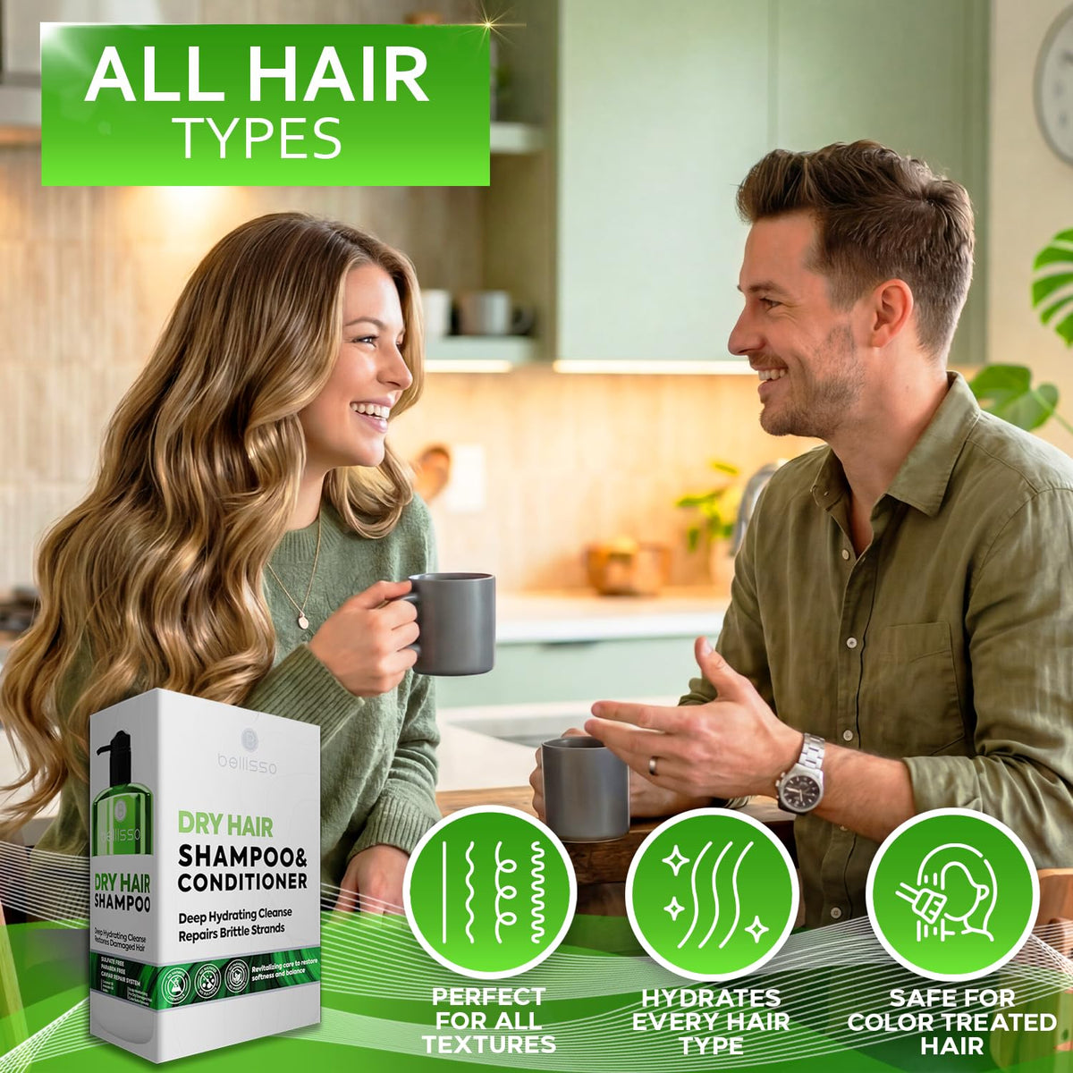 BELLISSO Dry Hair Shampoo texture close-up