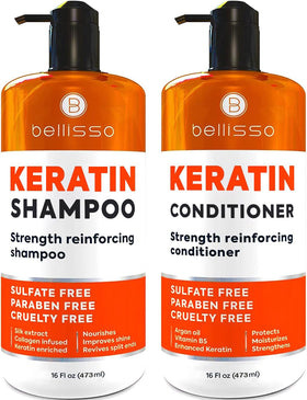 BELLISSO Keratin Shampoo and Conditioner Set front view
