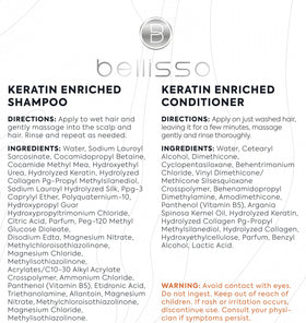 BELLISSO Keratin Shampoo and Conditioner Set with natural ingredients