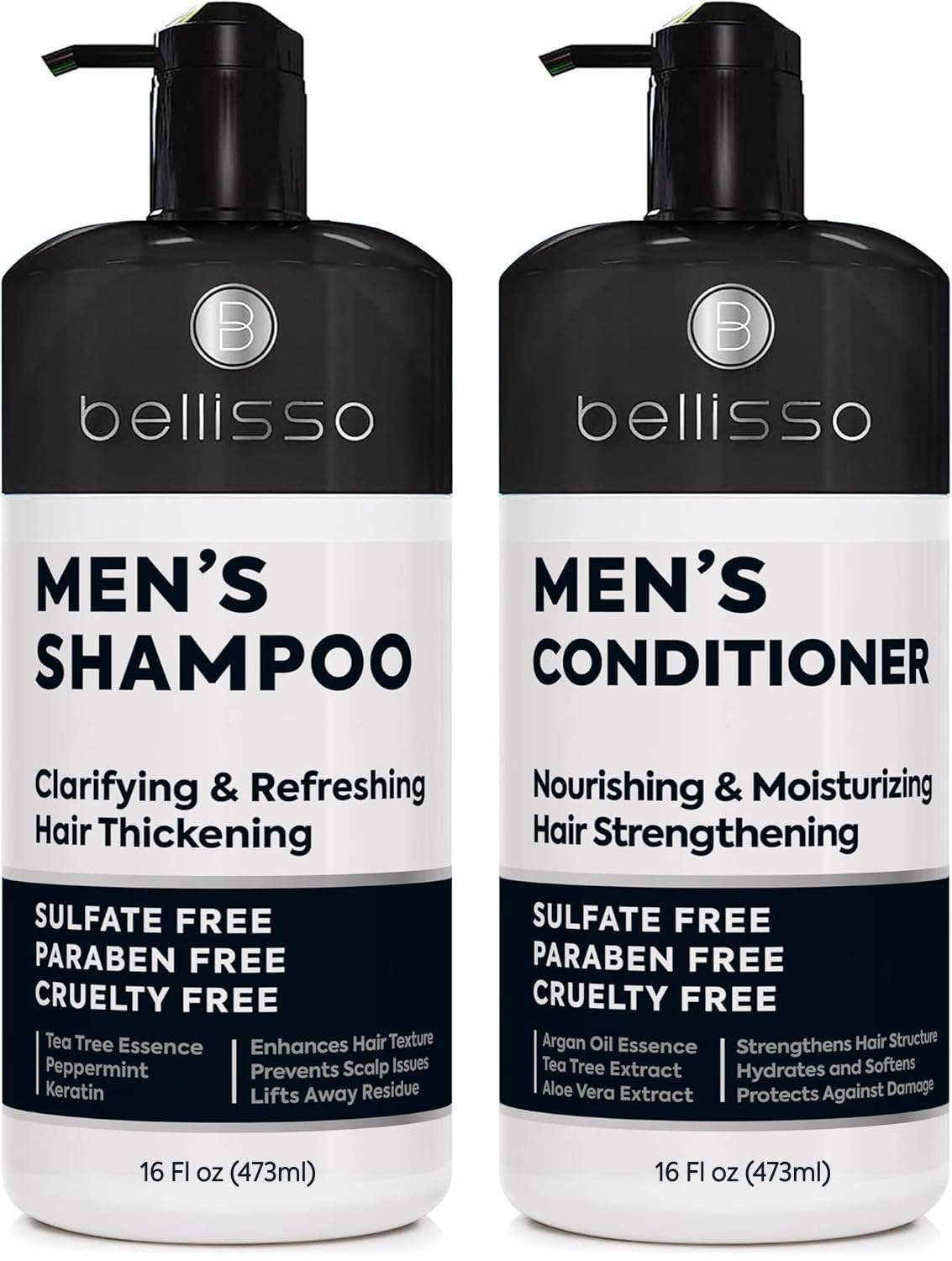 BELLISSO Men's Shampoo and Conditioner Set front view