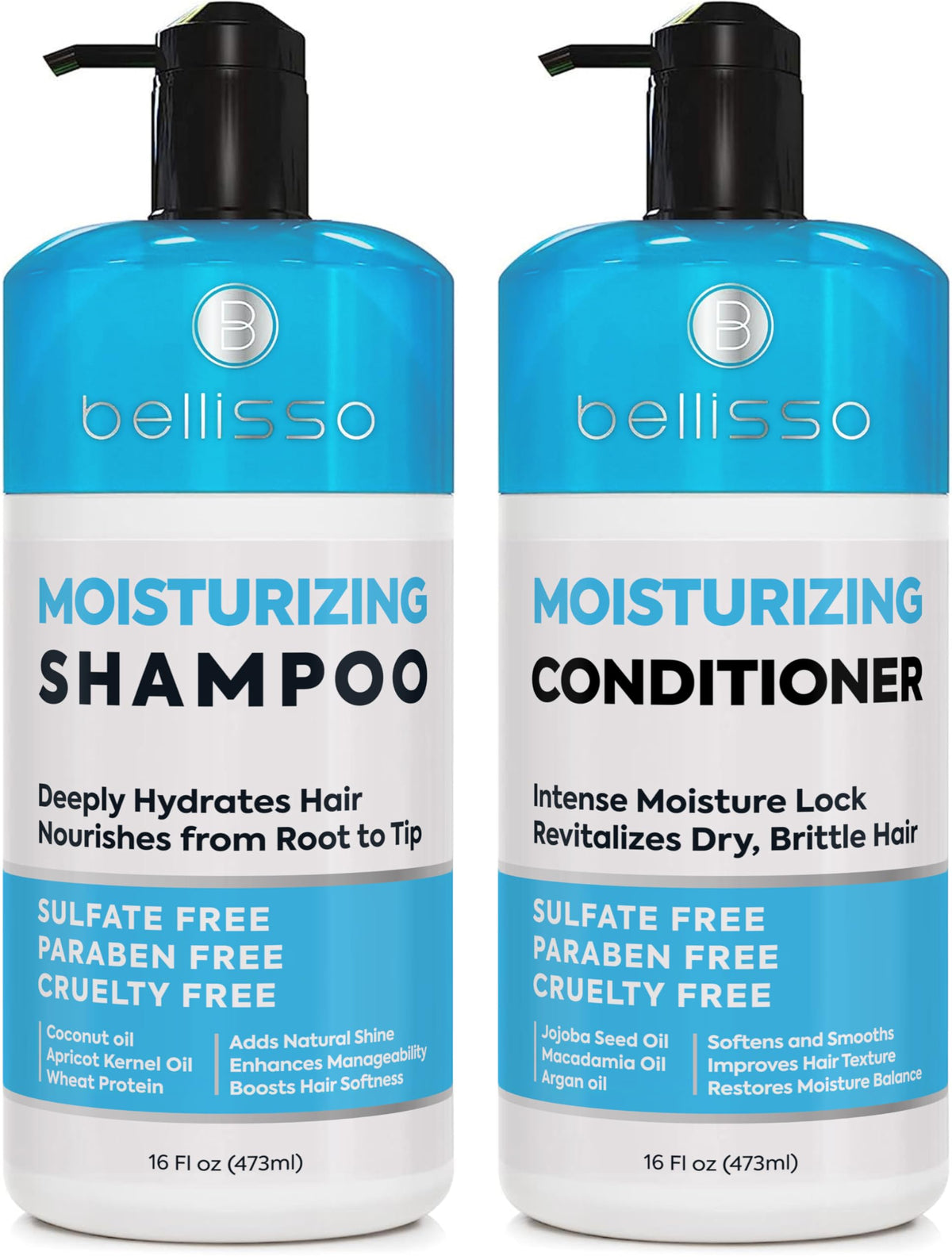 BELLISSO Moisturizing Shampoo and Conditioner Set front view