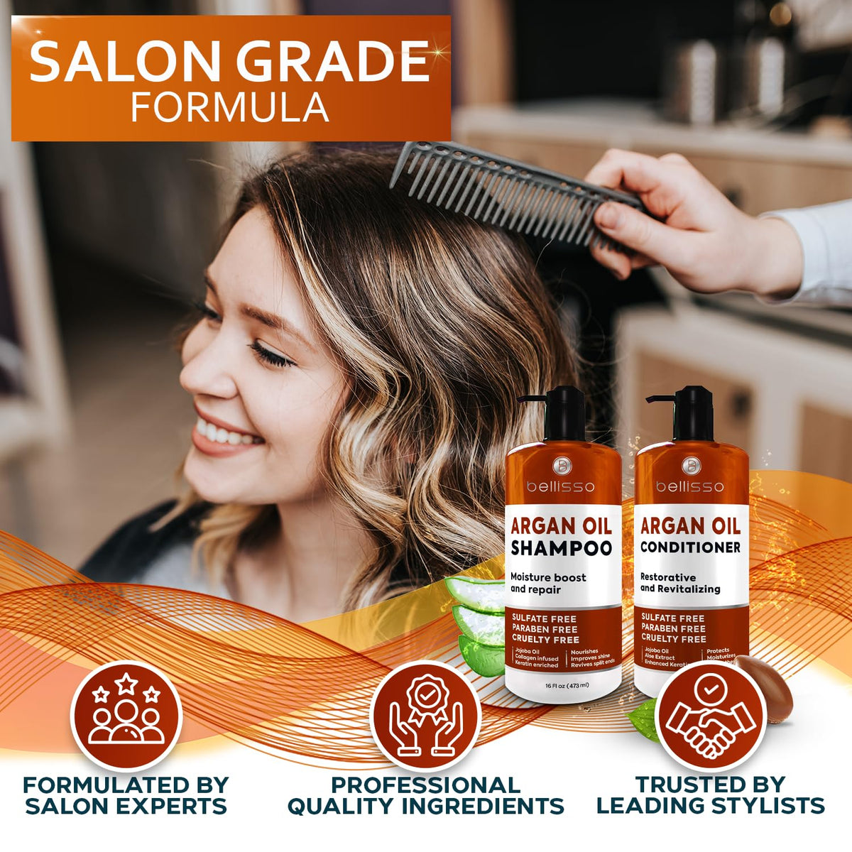 BELLISSO Moroccan Argan Oil Conditioner texture close-up