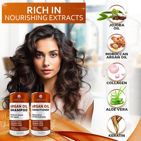 BELLISSO Moroccan Argan Oil Shampoo and Conditioner set packaging