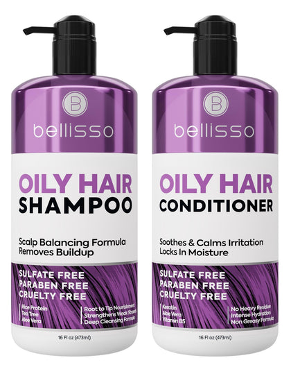 BELLISSO Oily Hair Shampoo and Conditioner Set front view