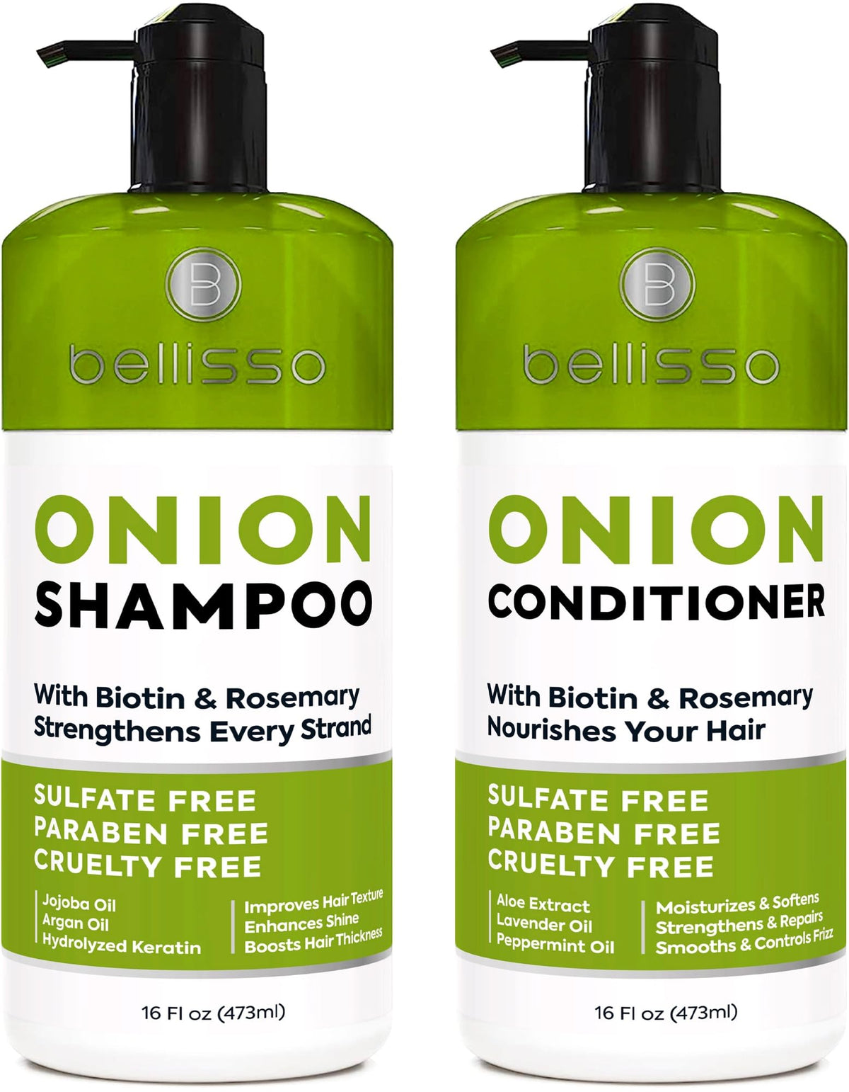 BELLISSO Onion Shampoo and Conditioner Set front view