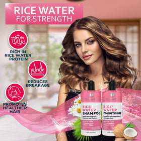 BELLISSO Rice Water Shampoo bottle side view